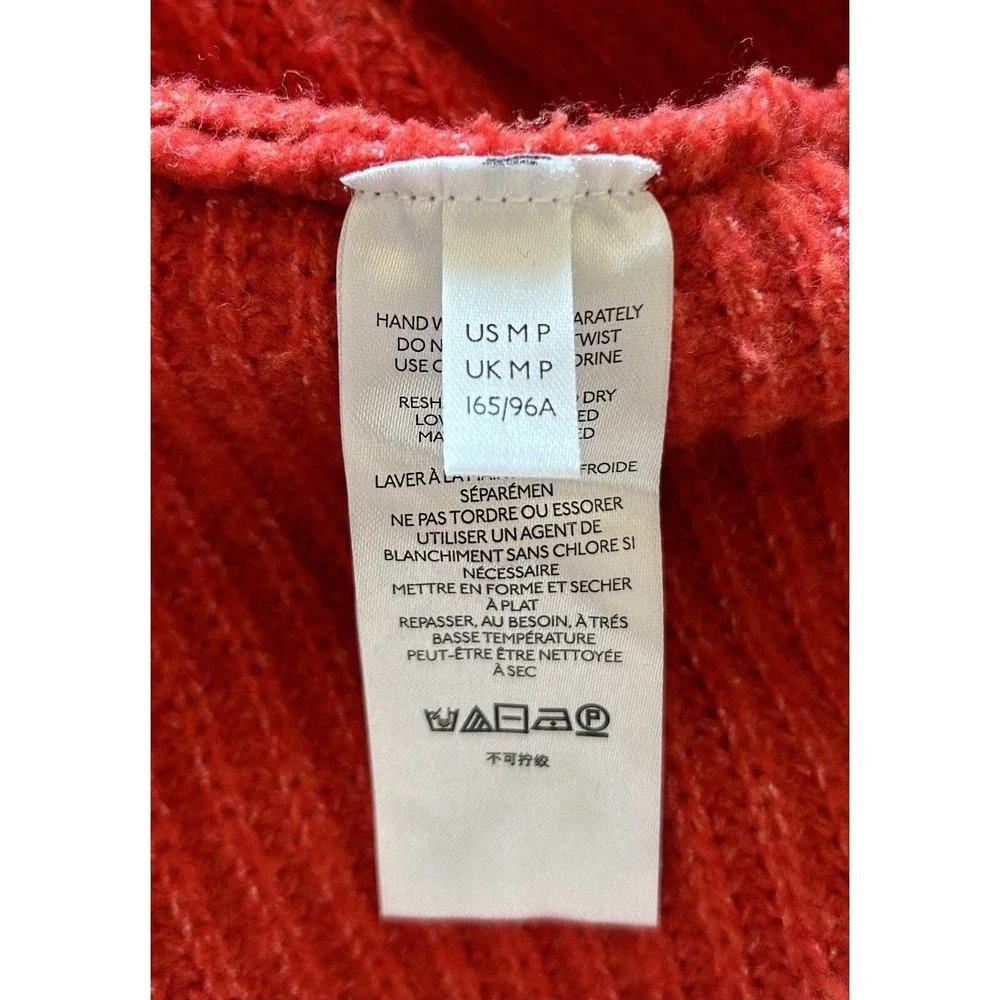 Anthropologie Pilcro Oversized Soft Boxy Red Knit Sweater Sz‎ MP Capsule Minimal